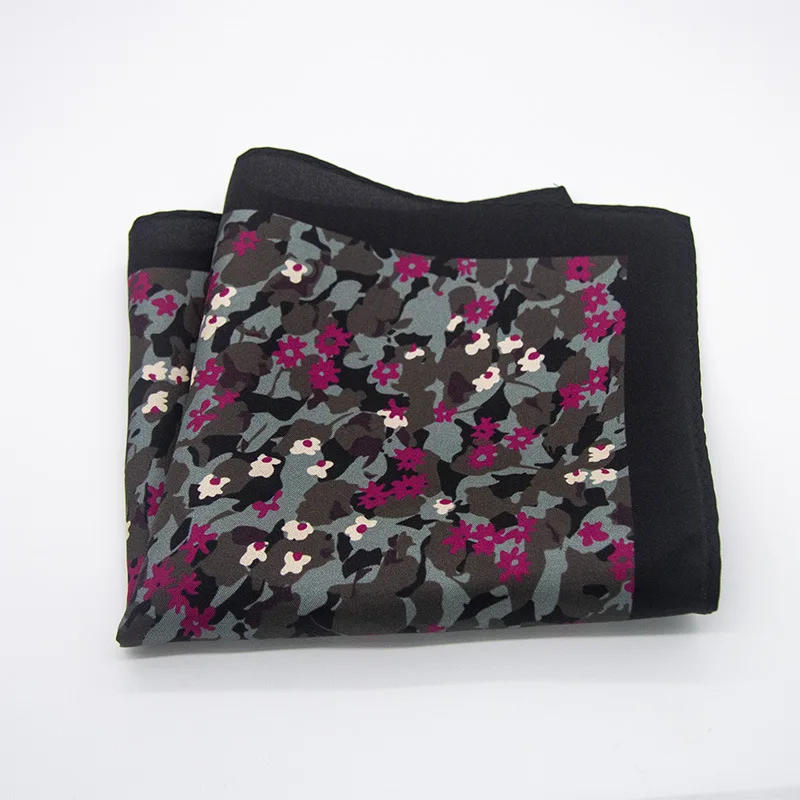 Fazzoletto da taschino da uomo in 100% seta satinata stampata, per abito e camicia, 30x30 cm