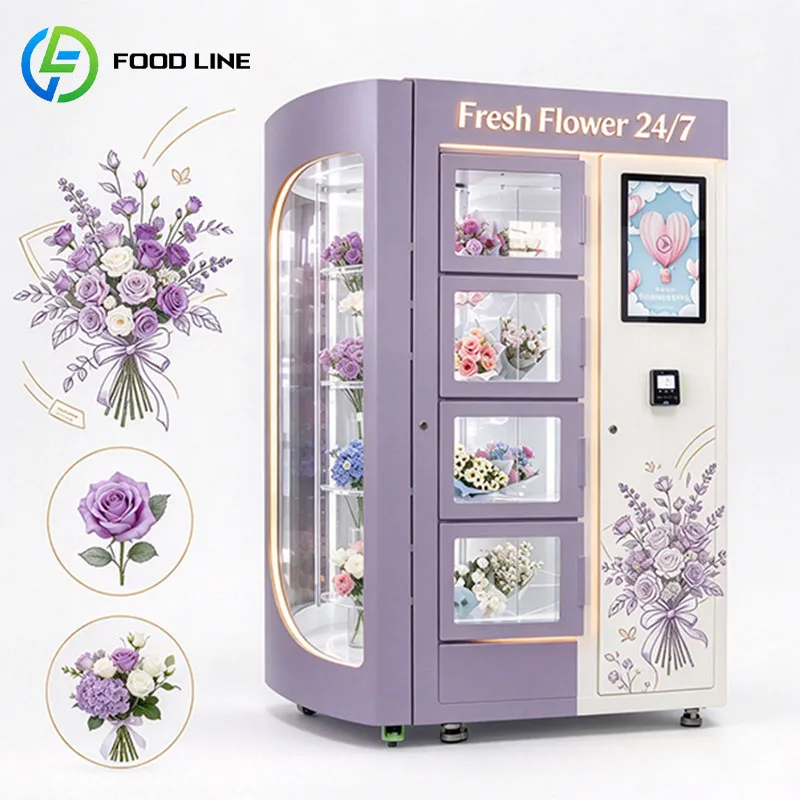 Automatic Bouquet Vending Machine Fresh Flower Kiosk Smart Dispenser Roses Daisies Hydrangeas Customized