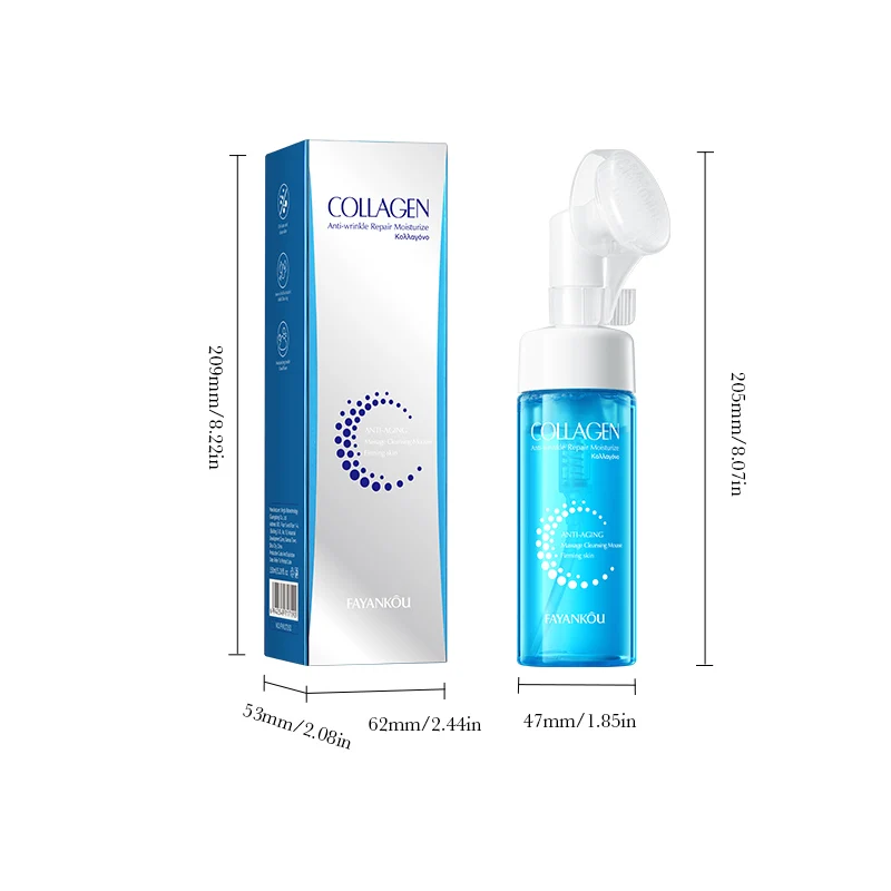 إصلاح الكولاجين ترطيب الوجه التطهير موس المسام العميقة تنعيم غسل رغوة التطهير ، 1 قطعة ترطيب لطيف H1Q7 #6