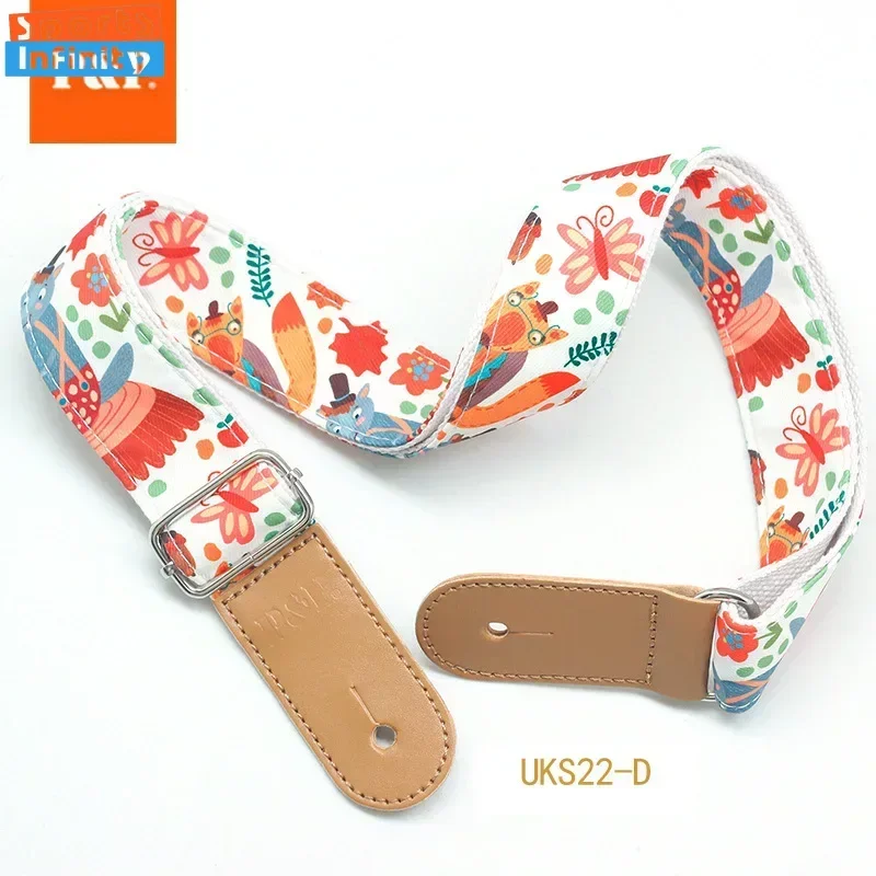 New Little Fresh Cartoon Acoustic Guitar Strap Printed Colorful Belt Electric Wood Guitar Ukulele Universal Guitar Accessories