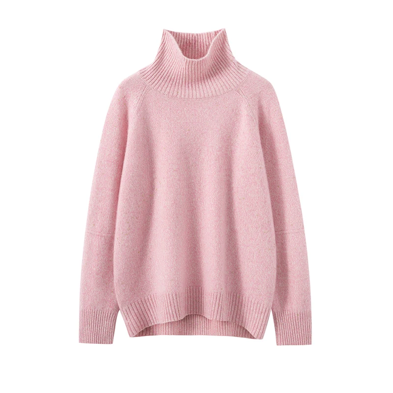 2025 Hot Sale Winter Women\'s 100% Pure Cashmere Sweater Turtleneck High Quality Soft Female Loose Thickened Knitted Pullover