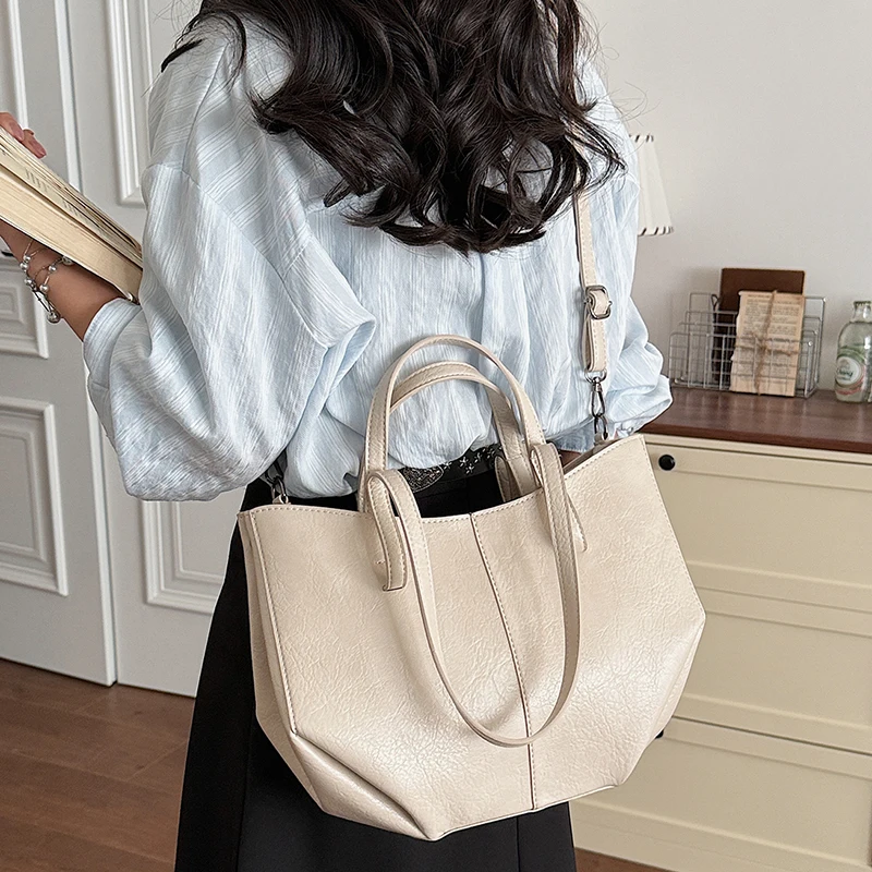 

Вместительные женские сумки-тоут из искусственной кожи, высококачественные женские сумки через плечо, повседневные большие сумки для покупок