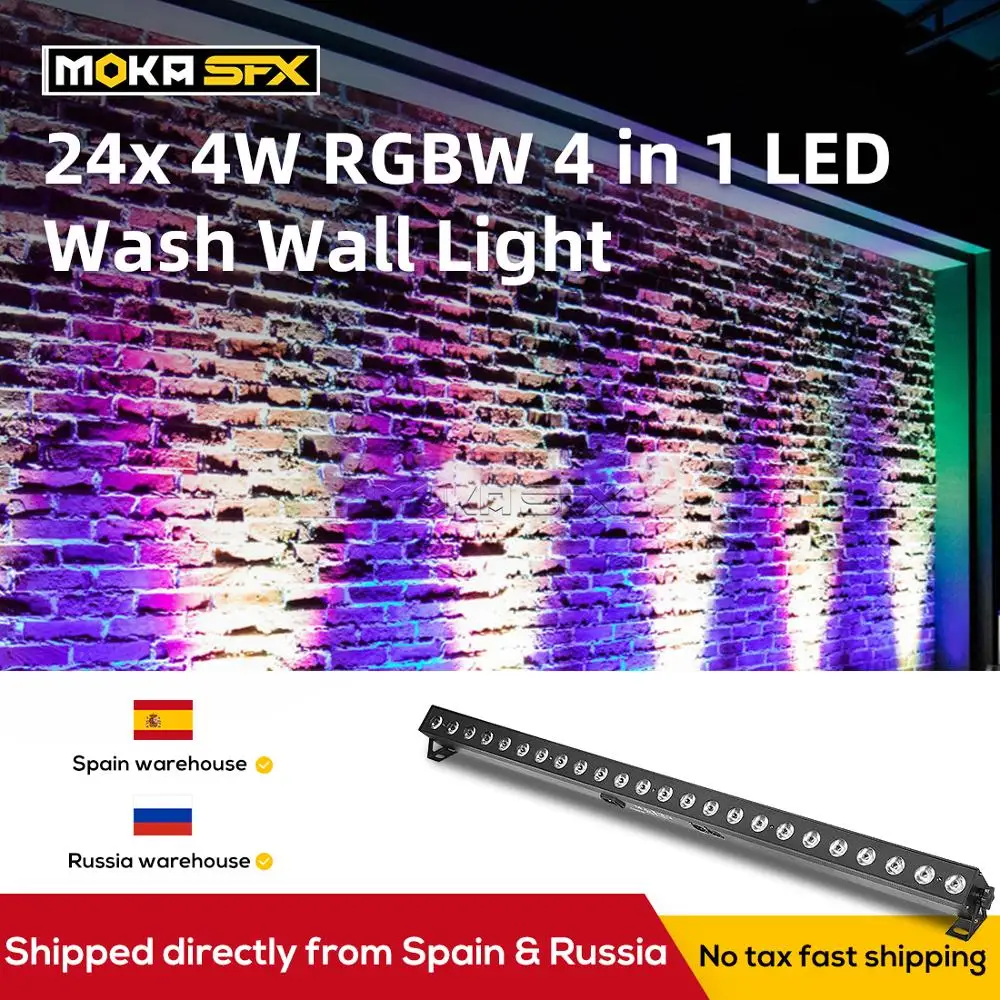 MOKA SFX 24x4w Wall Washer Bar Light RGBW 4 IN 1  DMX Led Bar Light Stage Lighting Effect Wall Washer For Disco Nightclub