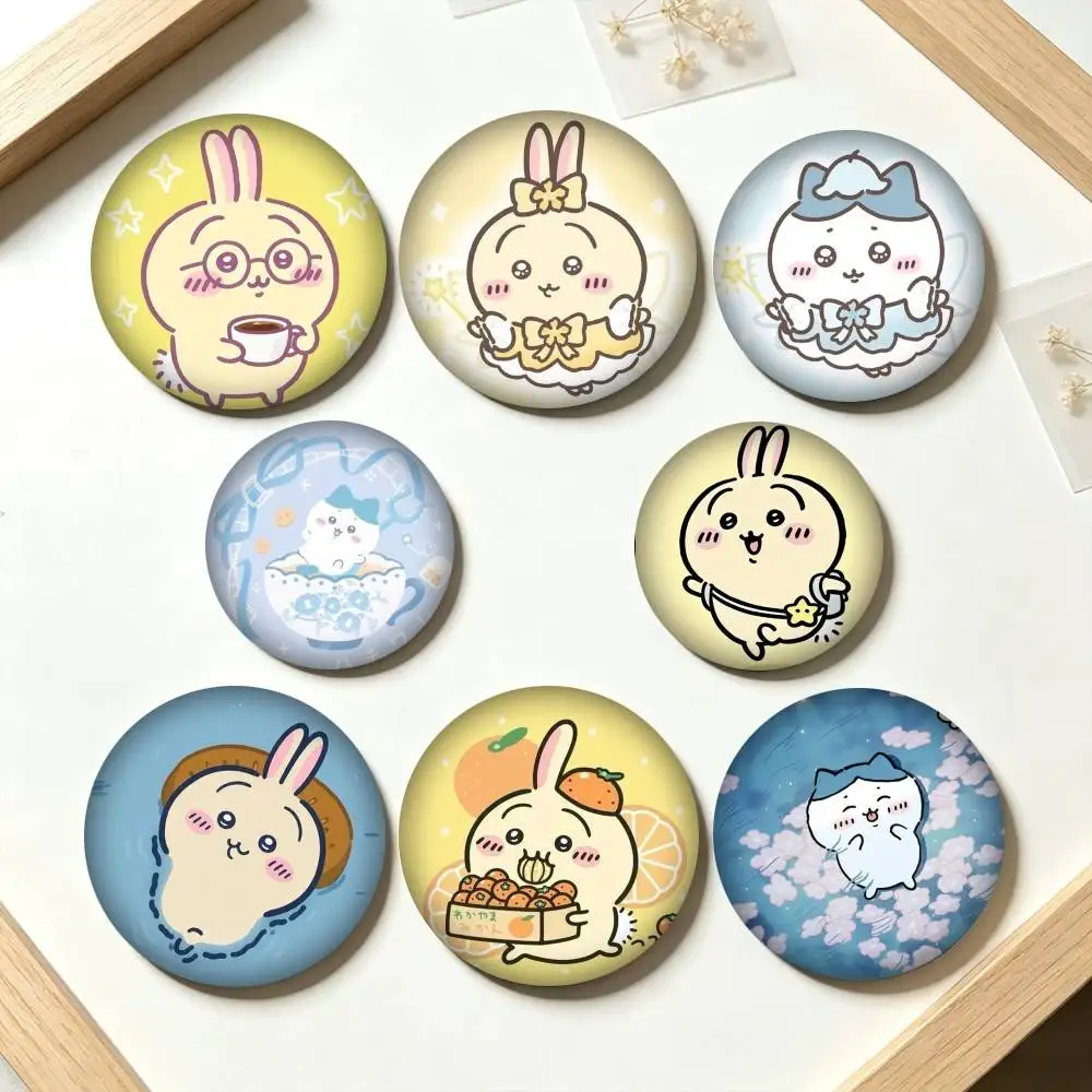 C-Cute Usagi Hachiware  25 32 44 58 75mm Badges Personalized Round Brooches Pins Accessory Gift