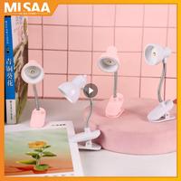 LED Eye Protection Book Night Light Adjustable Mini Clip-On Study Desk Lamp Battery Powered Flexible For Travel Bedroom Reading