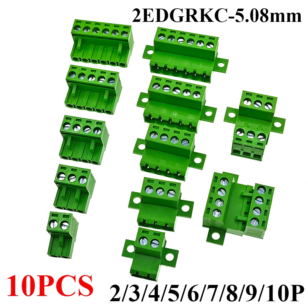 

10Pcs Aerial Butt Welding Type 2EDGRKC-5.08mm Parafuso Plug-In 15EDGRKC Conector De Parafuso Dlocos Terminais