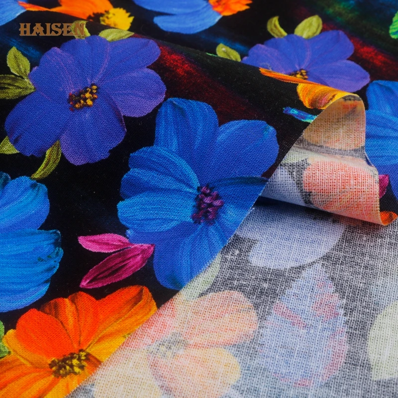 New Gorgeous Floral Print Cotton Fabric Plain Cloth For Handmade DIY Quilting&Sewing Crafts,Cushion,Clothes,Bag,Textile Material