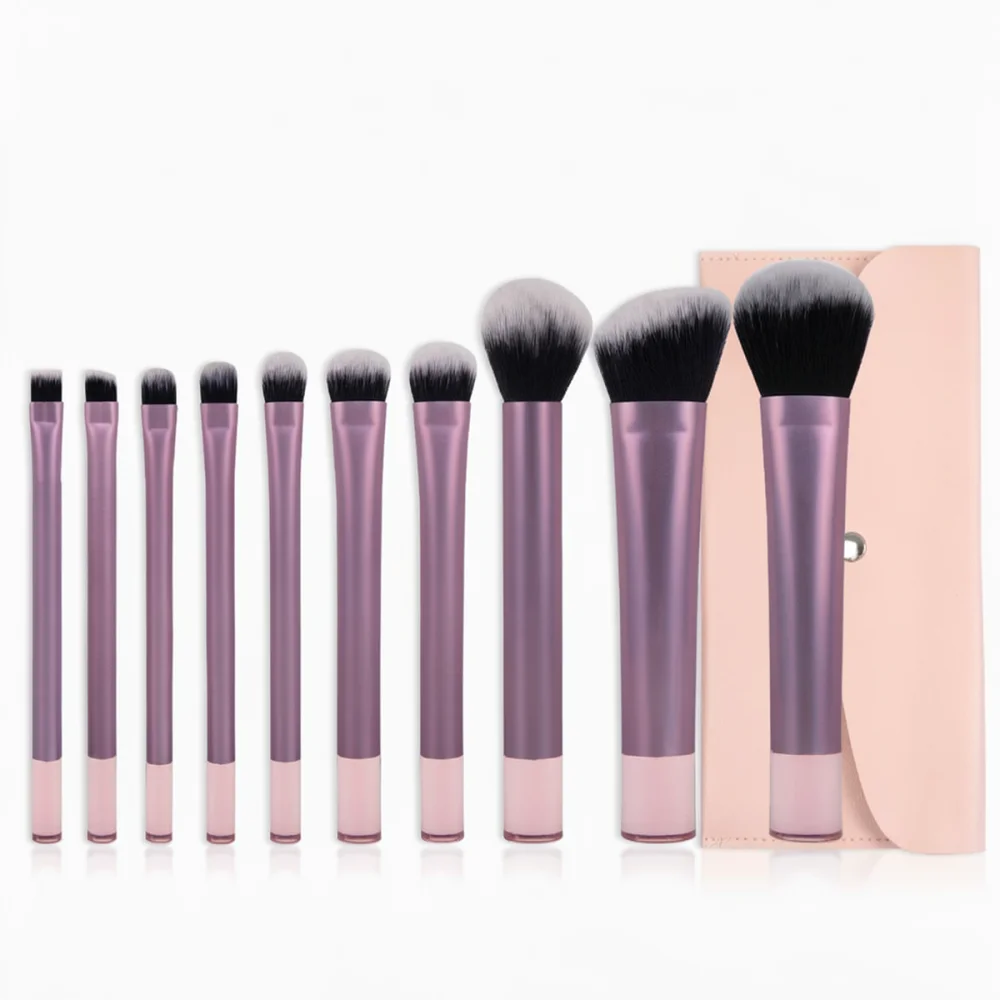 Makeup Brush Set Crystal Handle Cosmetic Applicator For Foundation Blush Eyeshadow Powder Face Beauty Tools With Travel Bag
