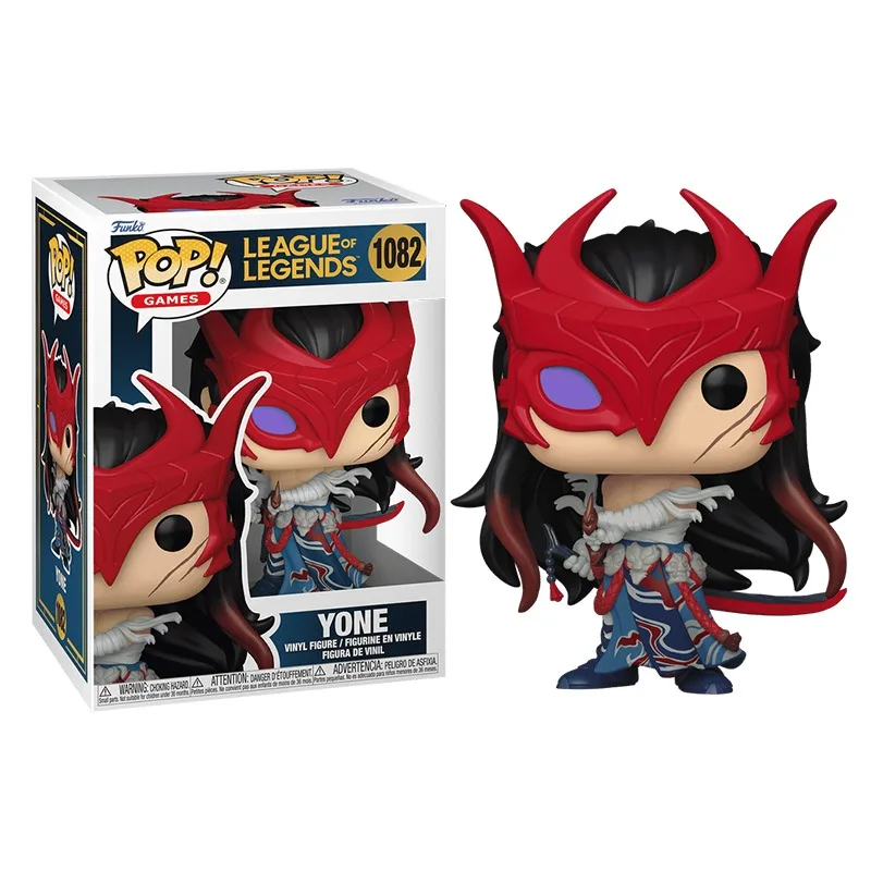 Funko POP الأصلي حقيقية LOL Jhin 1081 يون 1082 Akali 1080 ألعاب شخصيات الحركة للبنين بنات هدية تحصيل نموذج الحلي