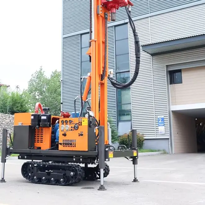 Customized 200M Crawler Portable Rotary Diesel Rig Safety Protection Water Well Drilling Rig Machine