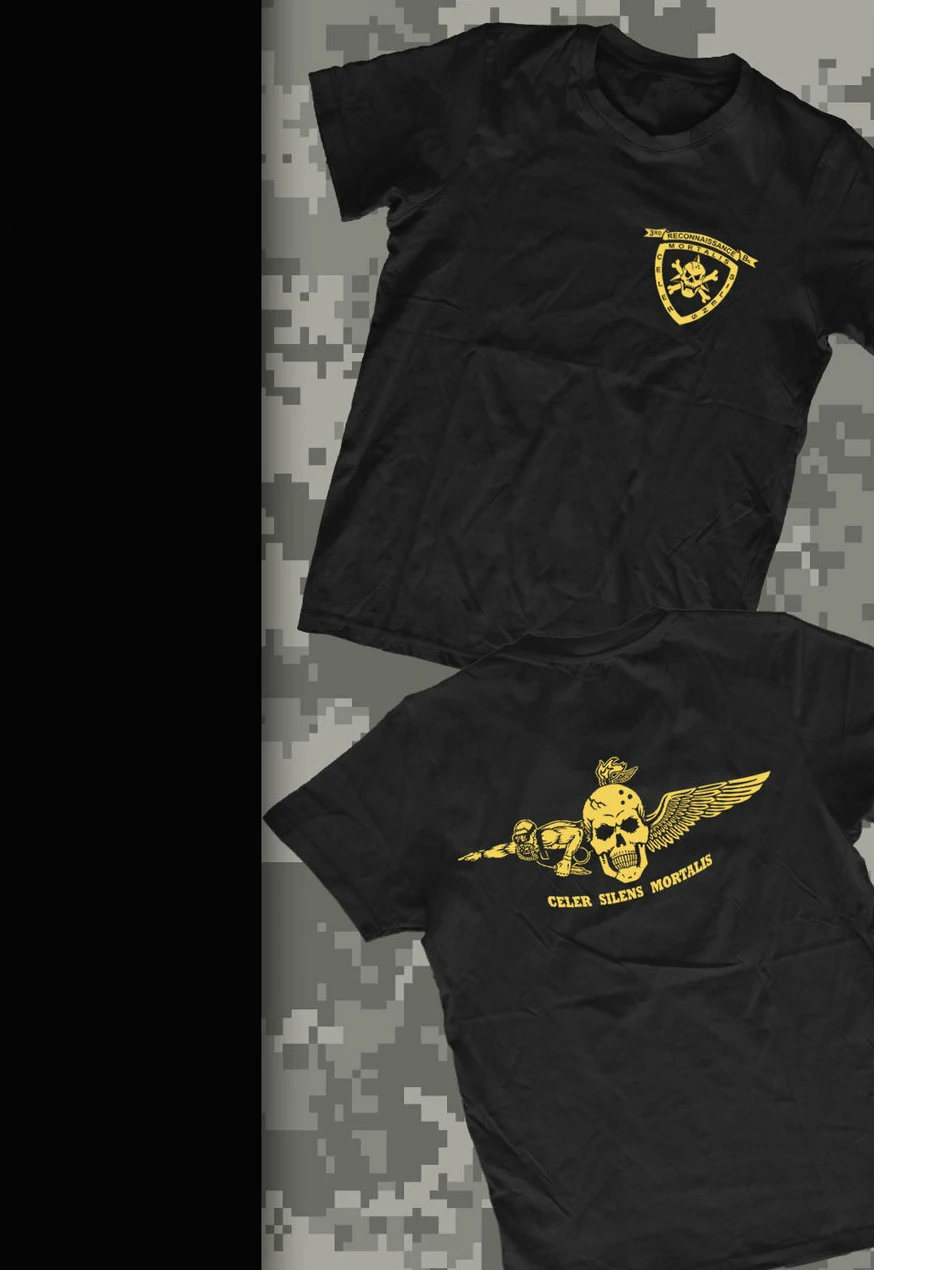 US Marine Corps 3rd Recon Battalion Unit Logo T Shirt. Short Sleeve 100% Cotton Casual T-shirts Loose Top Size S-3XL