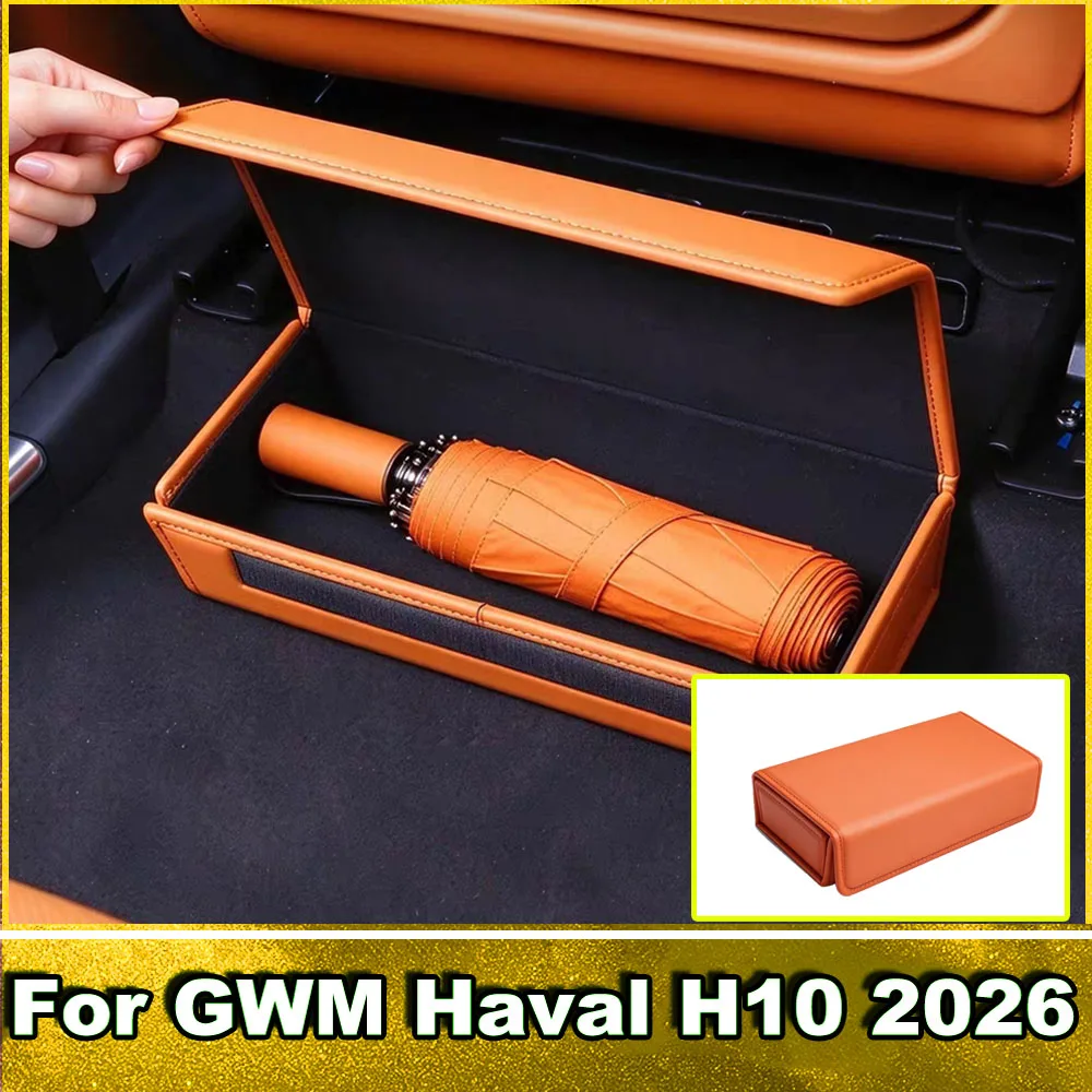 For GWM Haval H10 2026 Under Seat Leather Storage Case Hidden Cargo Organizer Box Car Interior Decoration Parts