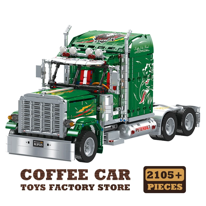 Zware vrachtwagen MOC Bricks Model STEM Trailer Auto Technische blokken Set Transportvoertuig Bouwspeelgoed Volwassen kind Verjaardagscadeaus