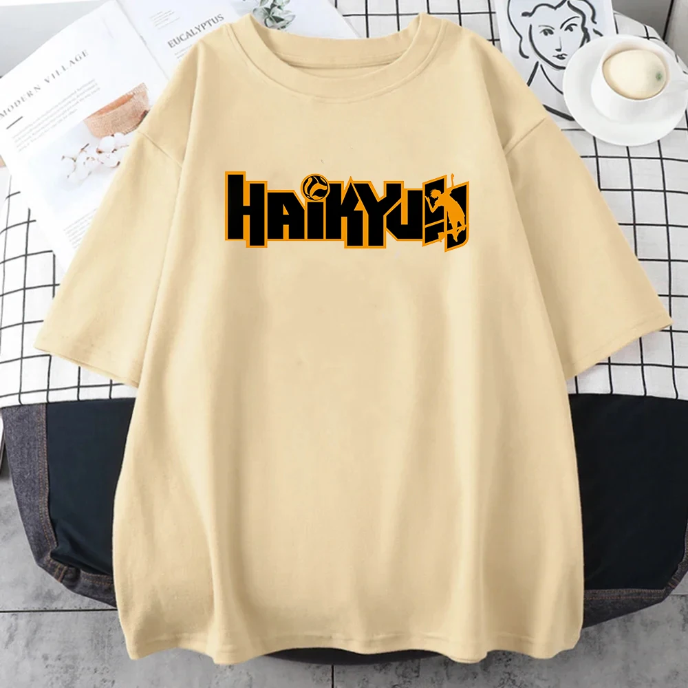 2024 Anime Haikyuu Manga Printed Men\'s New Short sleeved Hip Hop 100% Cotton Round Neck T-shirt Men\'s Cute Clothing in Japan