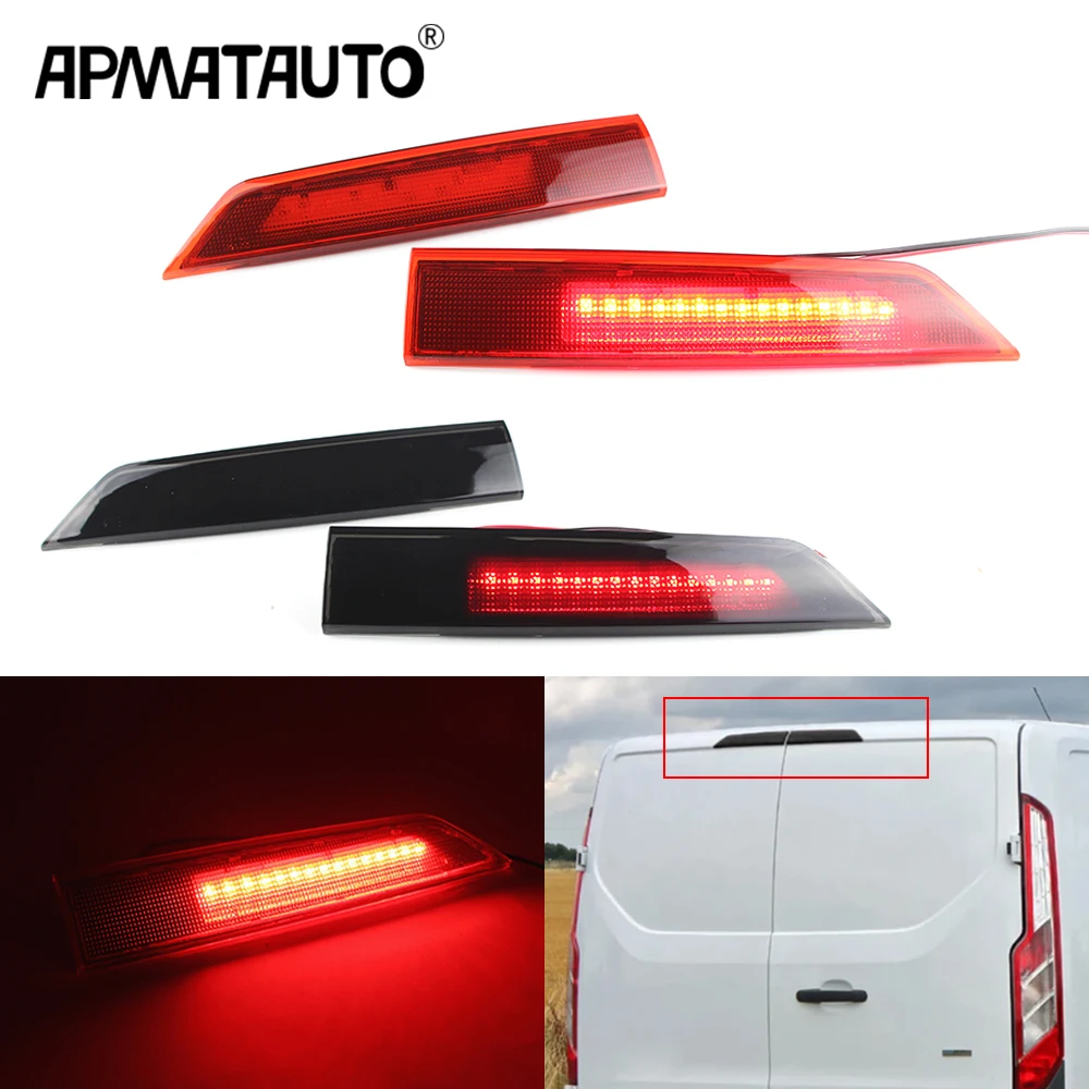 OEM#2009952,2009953 For Ford Transit Tourneo Custom 2012-2021 2Pcs Smoked/Red Lens Third 3rd Brake Light High Mounted Stop Lamp