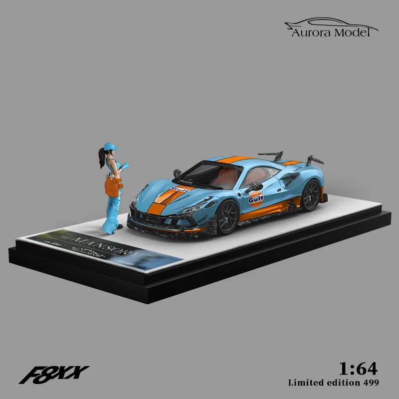 Aurora 1:64 Model Car Fera F8XX Tributo Alloy Die-Cast Sport Vehicle Gulf and Advan Coating