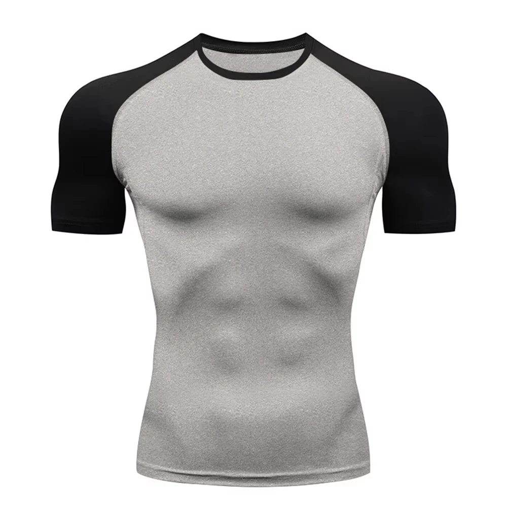 Men's Compression Shirts Summer Short Sleeves Tees T-shirt Gym Workout Fitness Running Tops Undershirts Baselayer Sportswear