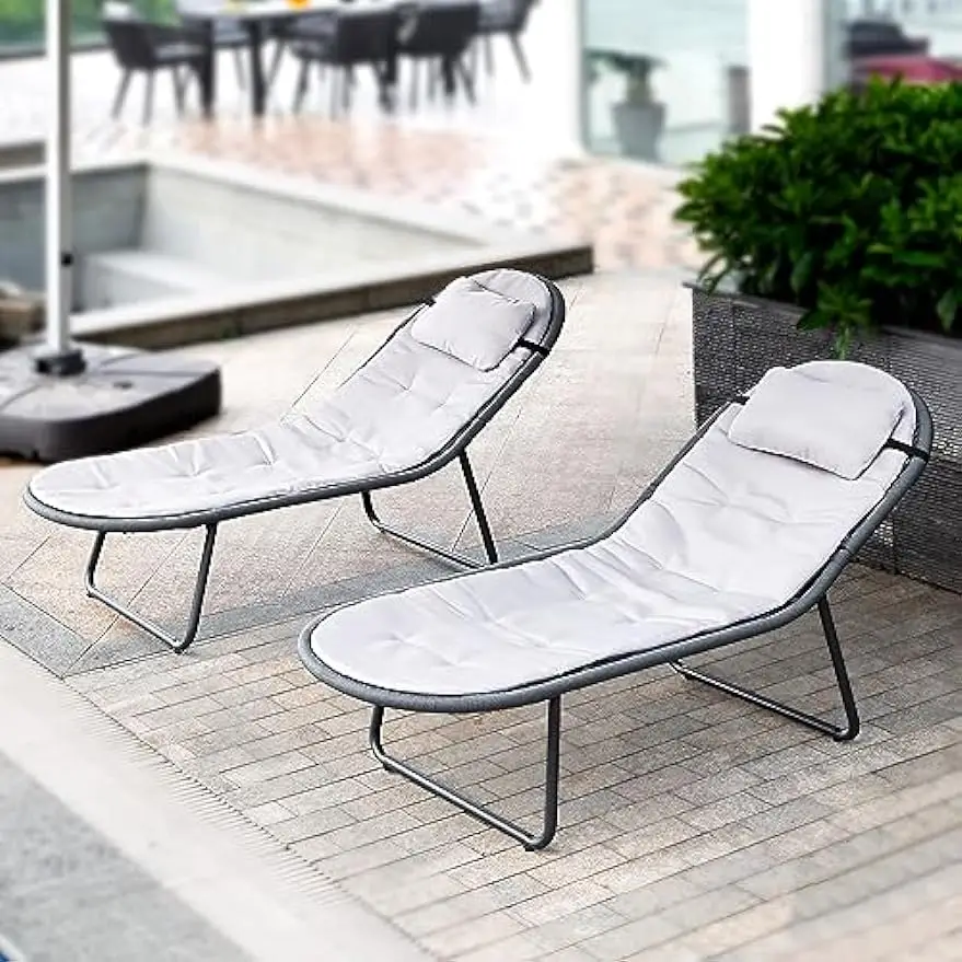 Chaise Lounge, 2 piezas, gris