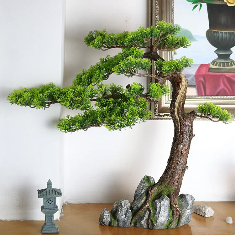 Simulation plant plum blossom cypress red maple small and medium-sized Zen home shop micro-landscape fake decoration