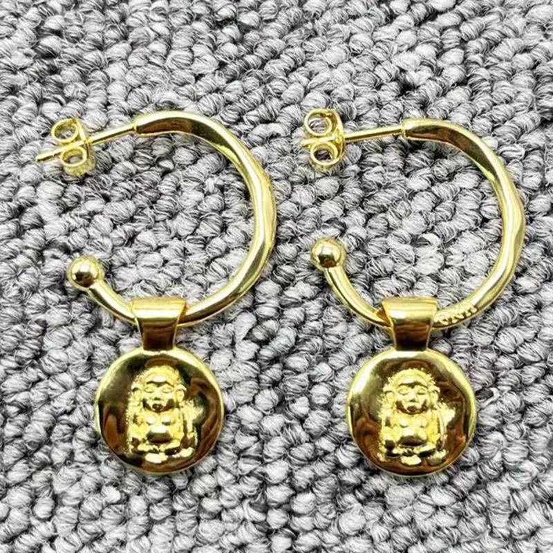 2024 Classic Unique Fashion Gold Geometric Round Pendant Earrings Couple Accessories Gift for Friends