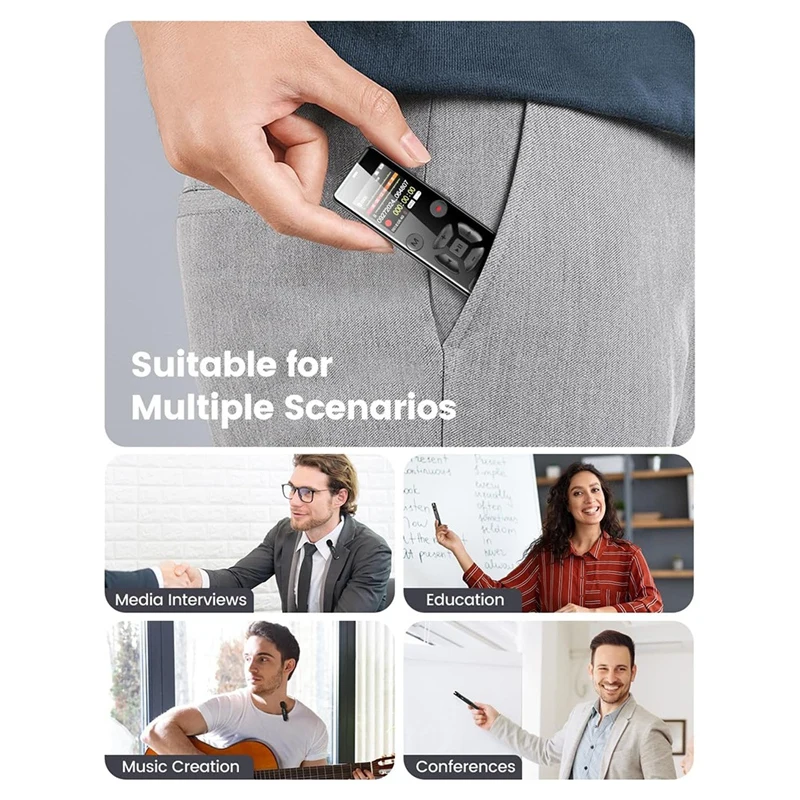 A39Q-72GB Digital Voice Activated Recorder With Playback, Audio Recorder Device With Wireless Microphone,Noise Reduction
