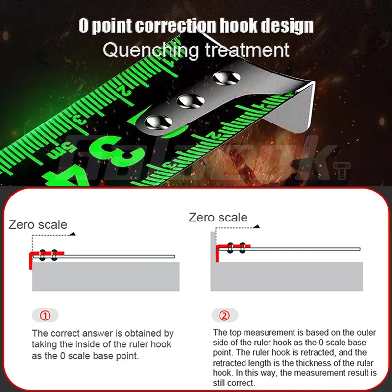 Measuring Tape Self 5/10M High Precision Wear-resistant Ruler Measuring Tools Locking Fluorescent Steel Tape Measure Retractable