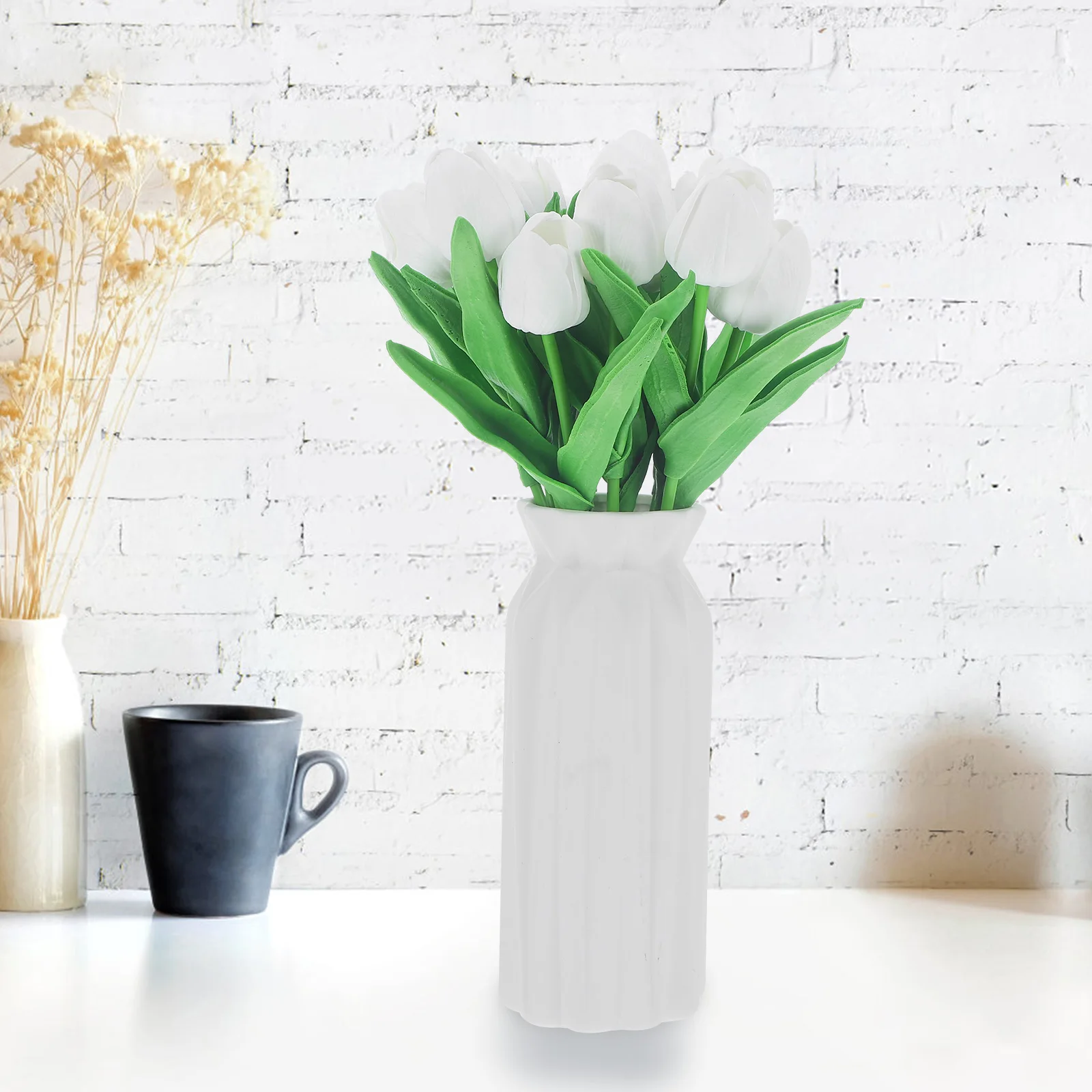 

15 Pcs Artificial Tulips Bouquet Fake Flowers Decor Living Room Office Bride Wedding Party Home Faux Flower Arrangement