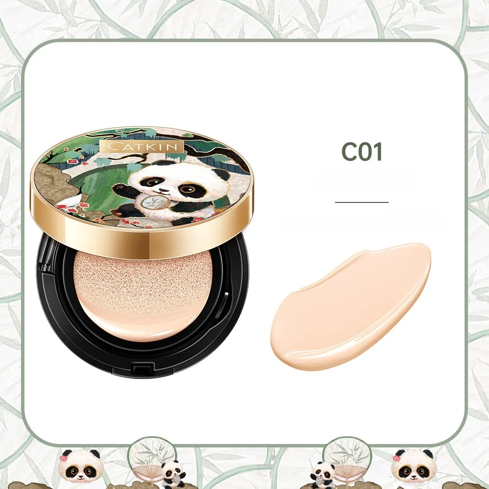 CATKIN Makeup Panda Land Full Coverage Cushion Foundation Breathable Hydrating Nourishing Poreless Foundation for Sensitive skin