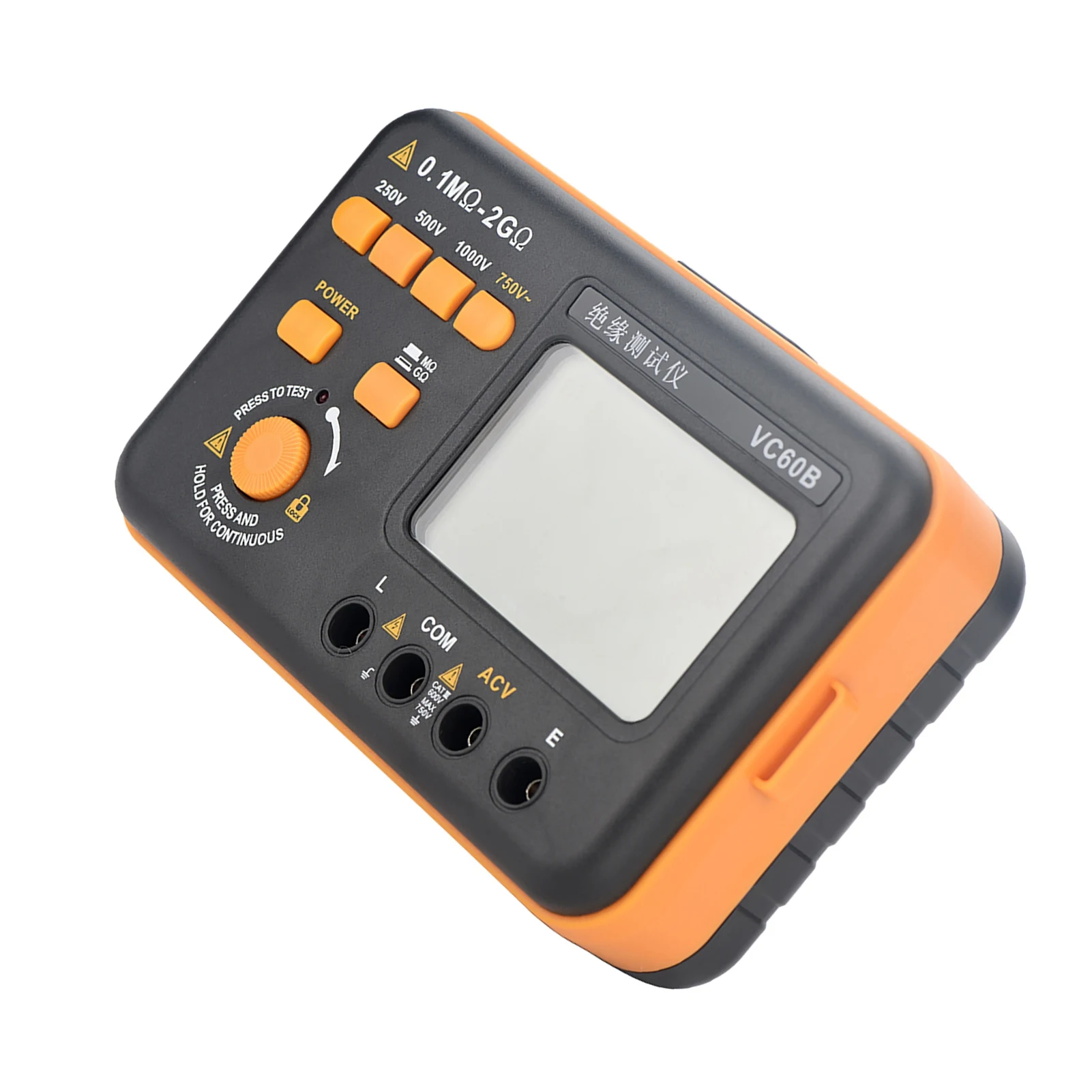 /Digital /Insulation /Resistance Tester VC60B High Voltage Megohmmeter 250V 500V 1000V With Backlit LCD Display For Electrical T