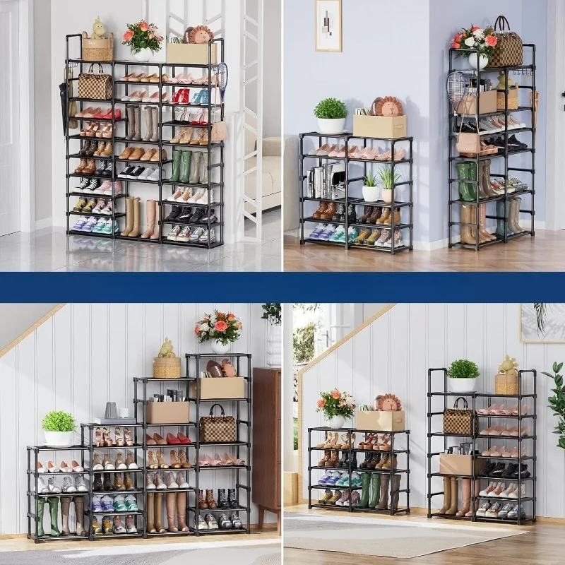 

new 10 Tiers Rack Tall Organizer Storage 55-65 Pairs Vertical Shelf Large