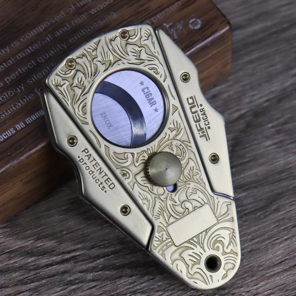 JIFENG Hot Sale Cigar Cutter Sharp Blade Luxury Gadgets Portable Stainless Steel Cutter with Gift Box Travel Cigar Cutter CT-032