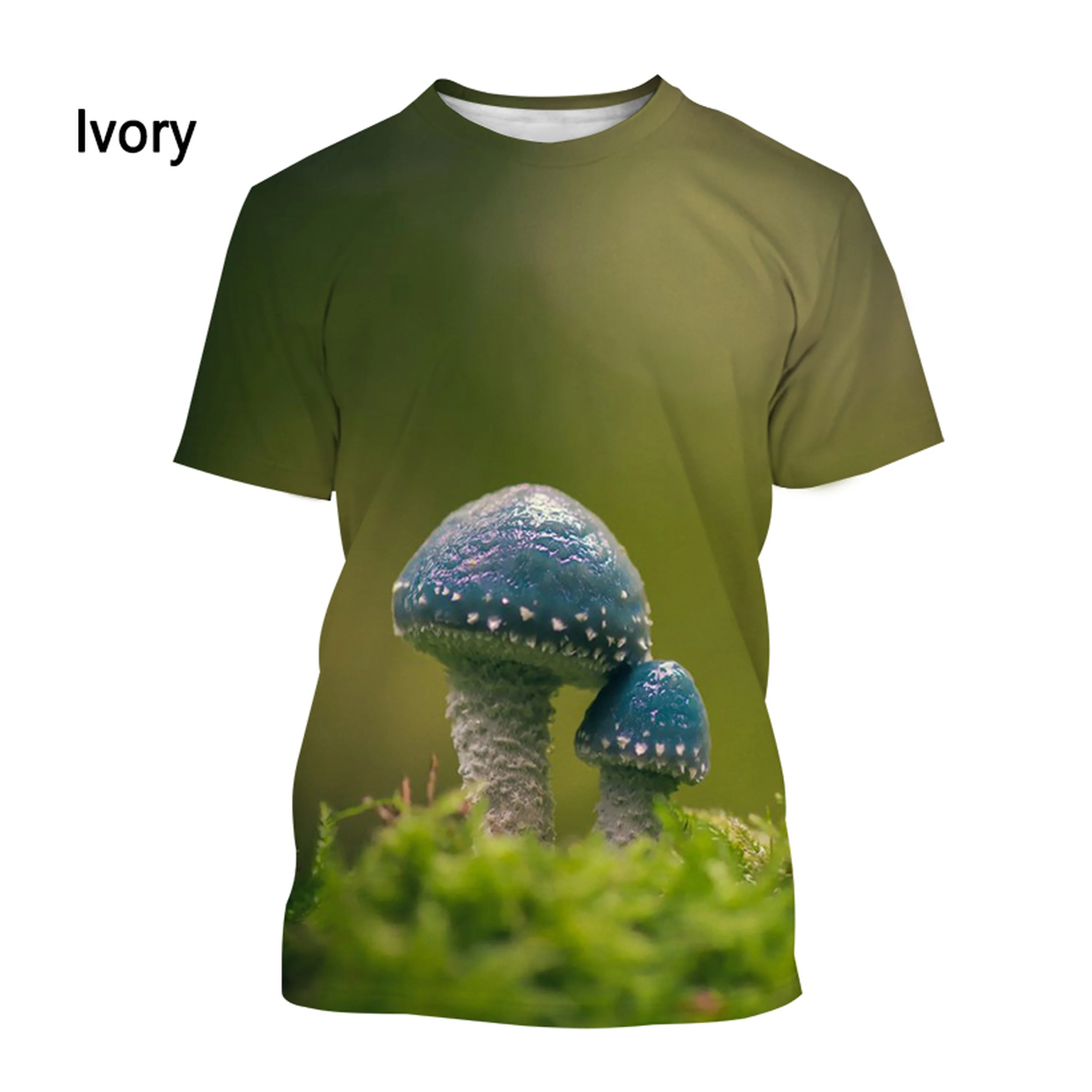 4-20Y Children Teen Summer Retro Mushroom 3D Print T-Shirts Boy Girl Short Sleeve Casual Fashion T Shirt Kids Tees Tops Clothing