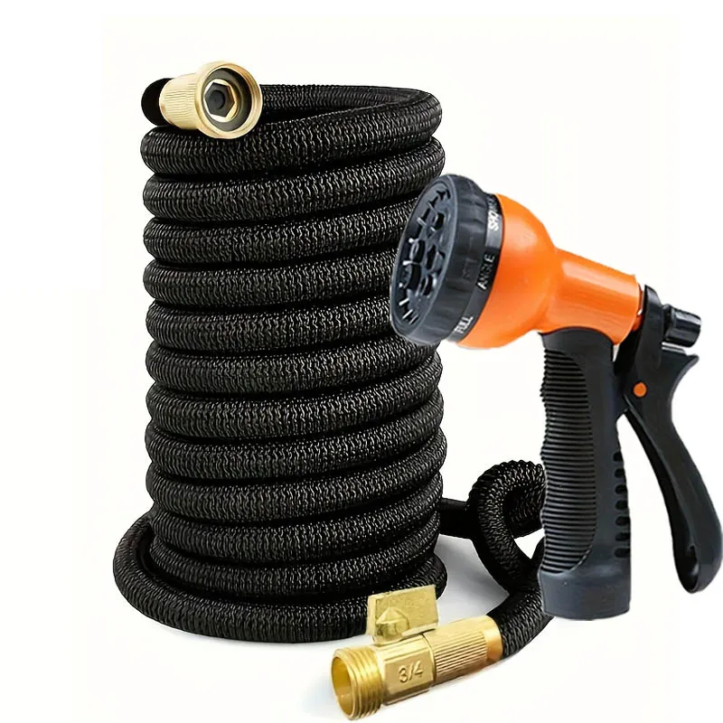 

Expandable Rubber Garden Hose Retractable Lightweight No-Kink Leak-Proof Design Durable Connectors for Yard Watering Outdoor