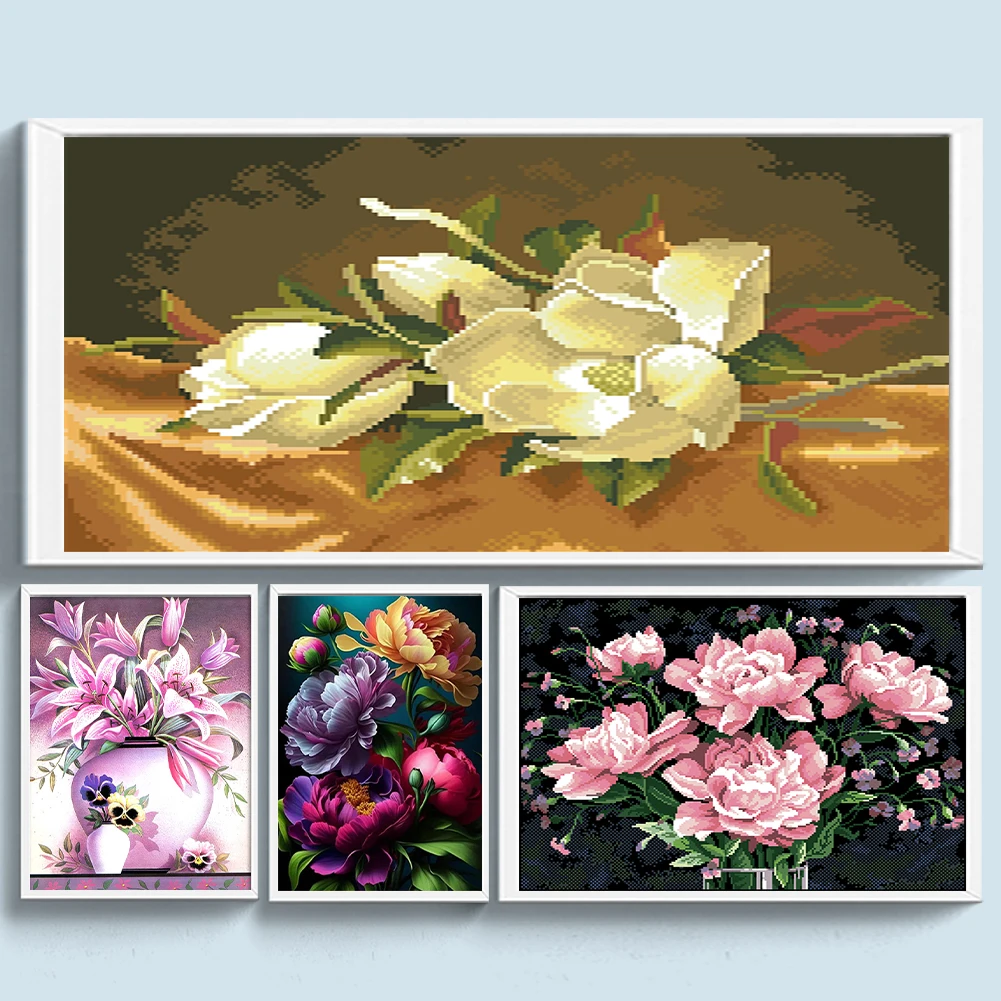 

Full Embroidery Beaded Flower 9CT DIY Beadwork Kit for Living Room Bedroom Decor