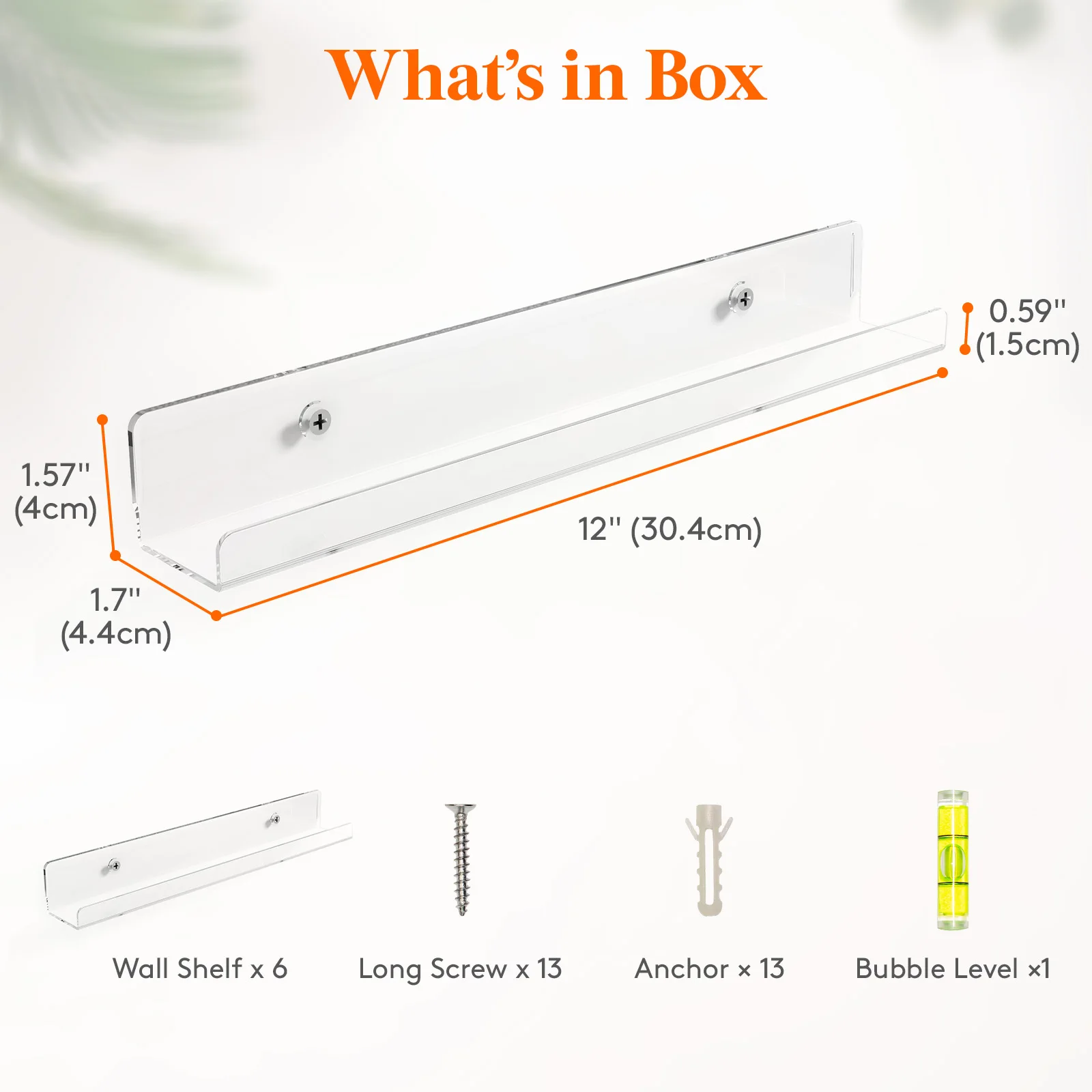 أرفف عائمة ضيقة لتسجيل الفينيل، أرفف حائط شفافة لطلاء الأظافر/الصورة/المكياج، منظم رف عرض أكريليك