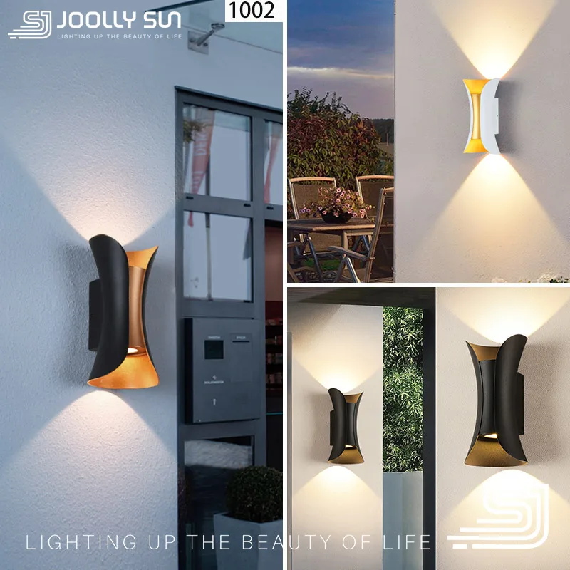 JoollySun Wall Light Outdoor Lamp Home Decor Lighting for Balcony Garden LED Waterproof Aluminium Modern Wall Mounted Sconces