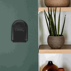 Key Box Password Lock Door Wall Mounted Safe (Black) 1pc Security Lockbox Hidden Hide Outdoor