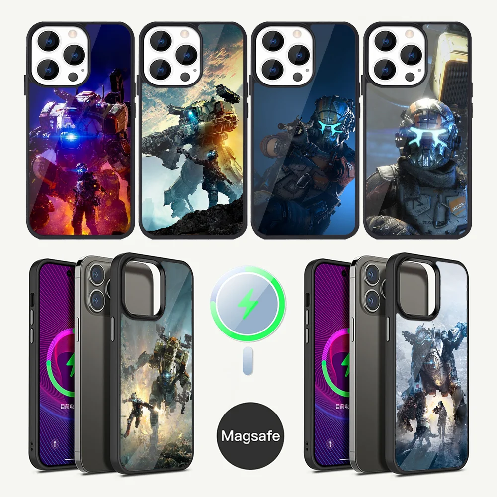 T-Titan-Fall 2 Cool Mecha Phone Case For iPhone 16,15,14,13,12,11,Plus,Pro,Max Mini Magsafe Magnetic Wireless Charging