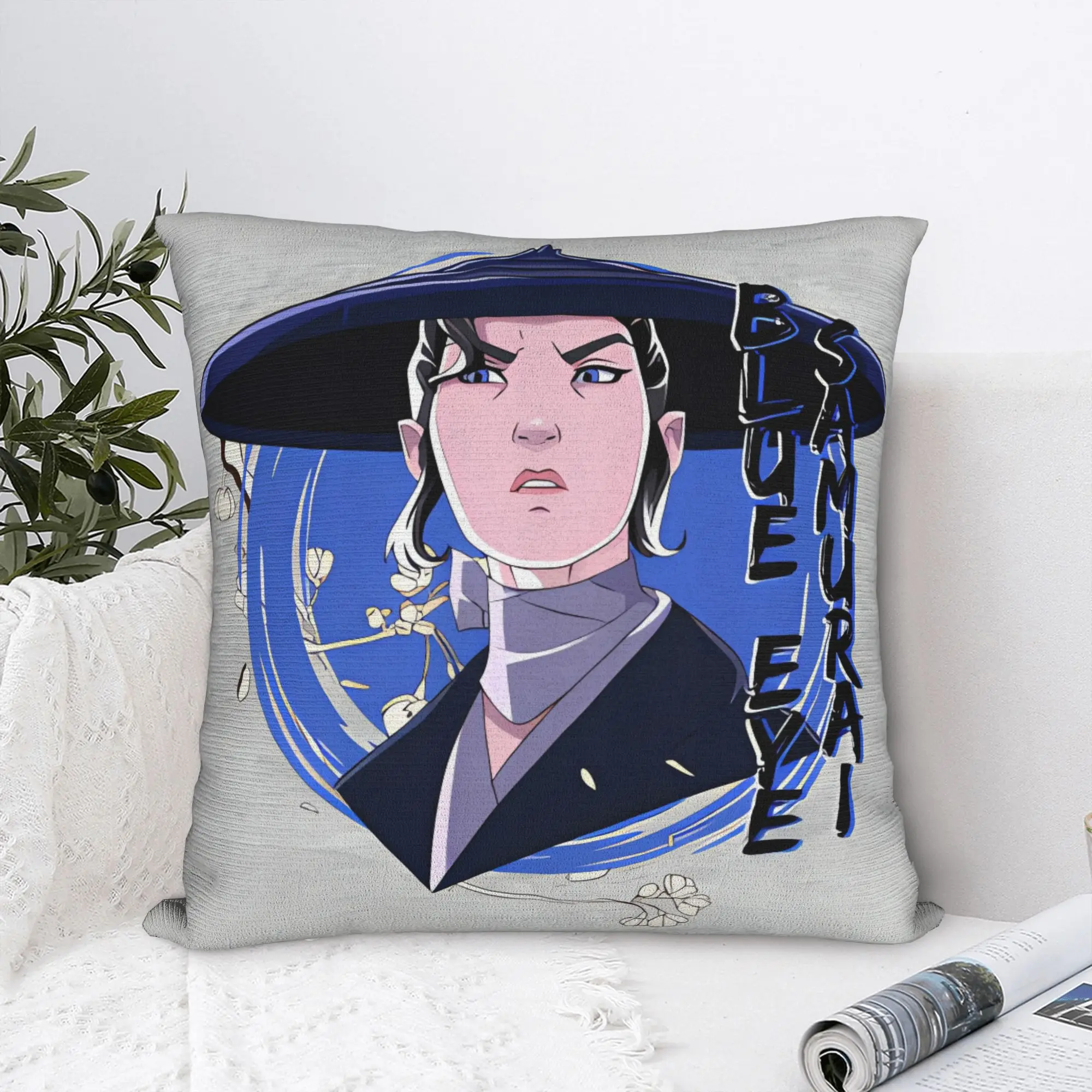 Pillow Cover Blue Eye Samurai Art Merch  Funny Pillow Case For Office Car Home Decor Pillowcases