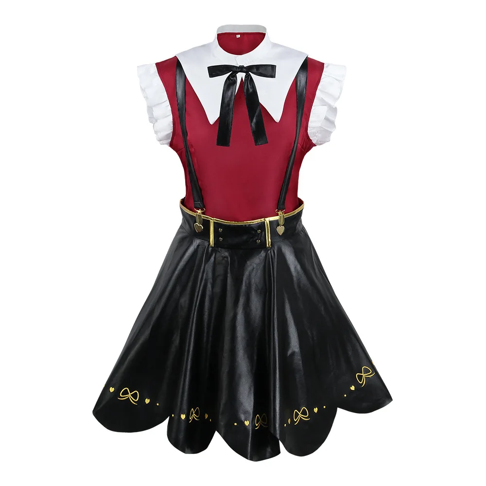 Spiel bedürftige Mädchen Überdosis Cosplay Kostüm Perücke Schuhe Anime JK Uniform Leder Rock Set Abgrund Kangel Kan Chan Cosplay Kostüm