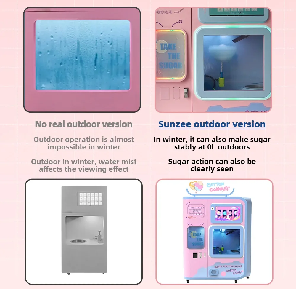 Commercial Floss Making Machine CE ISO Certifications Professional AutomaticCotton Candy Vending Machine for Business