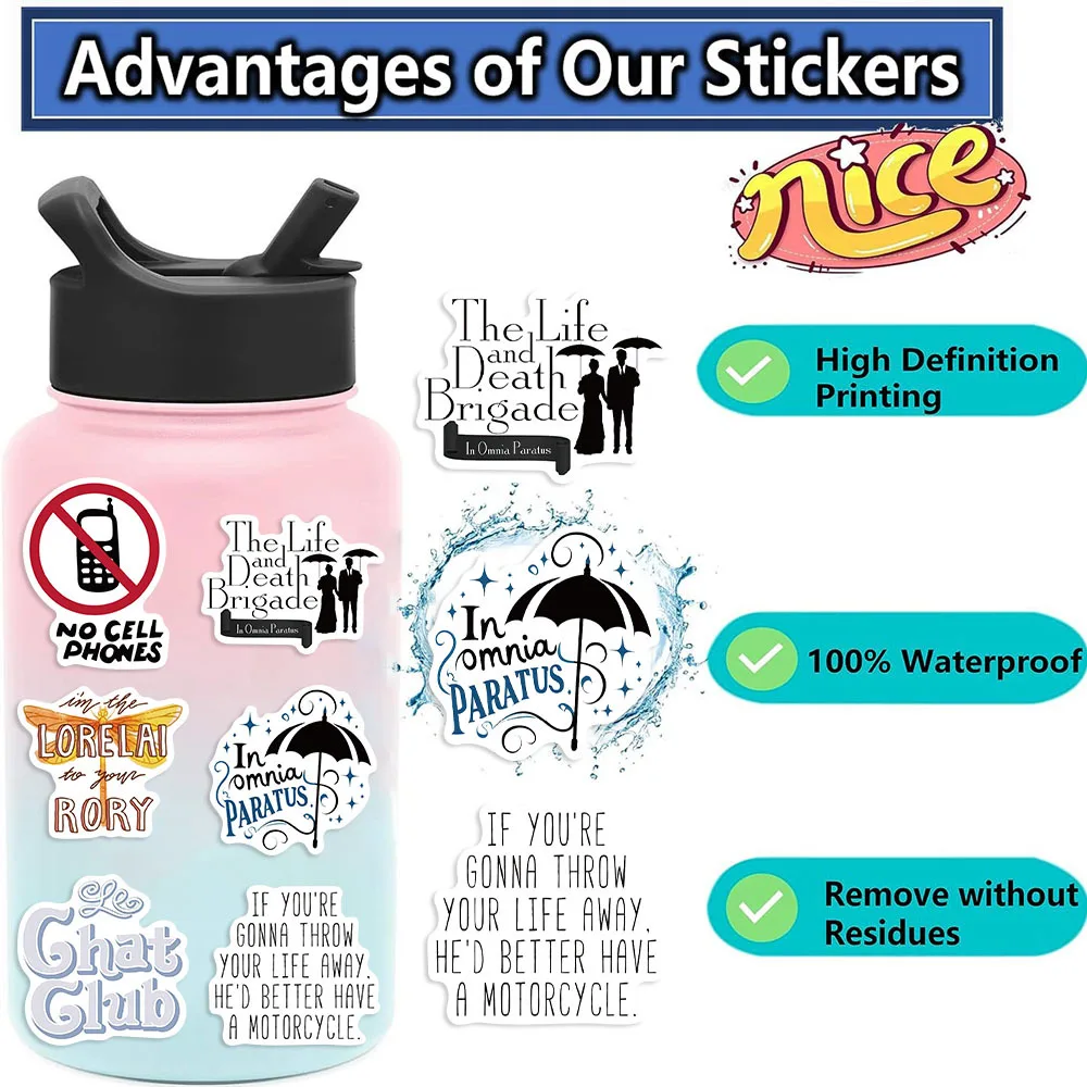 10/52 قطعة Gilmore الفتيات ملصقات التلفزيون الكتابة على الجدران ملصق مضحك الشارات DIY بها بنفسك سجل القصاصات الثلاجة الأمتعة المحمول الغيتار سيارة دراجة سكيت