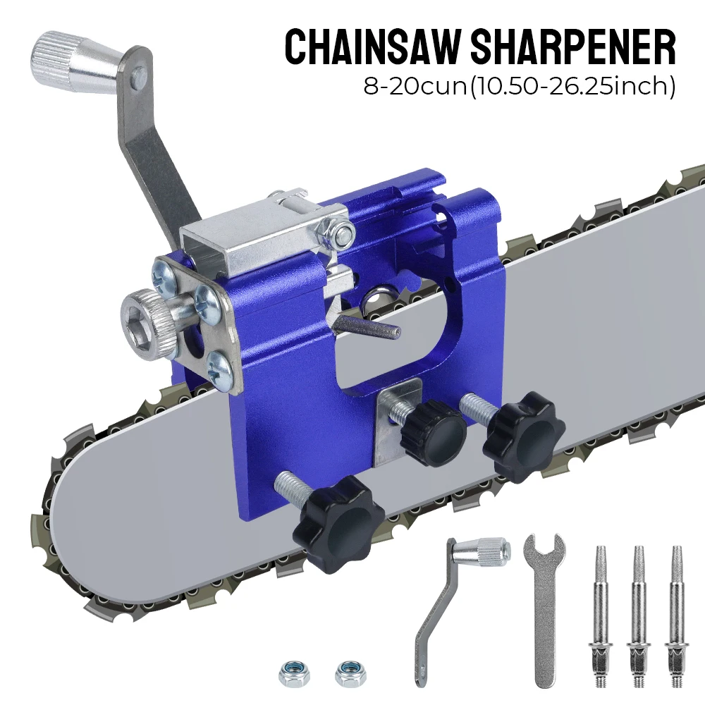 

With 3 Grinding Rod Woodworking Chainsaw Sharpener Sharpening Wood and Garden Electric Saws Repair Tools Hand-operated
