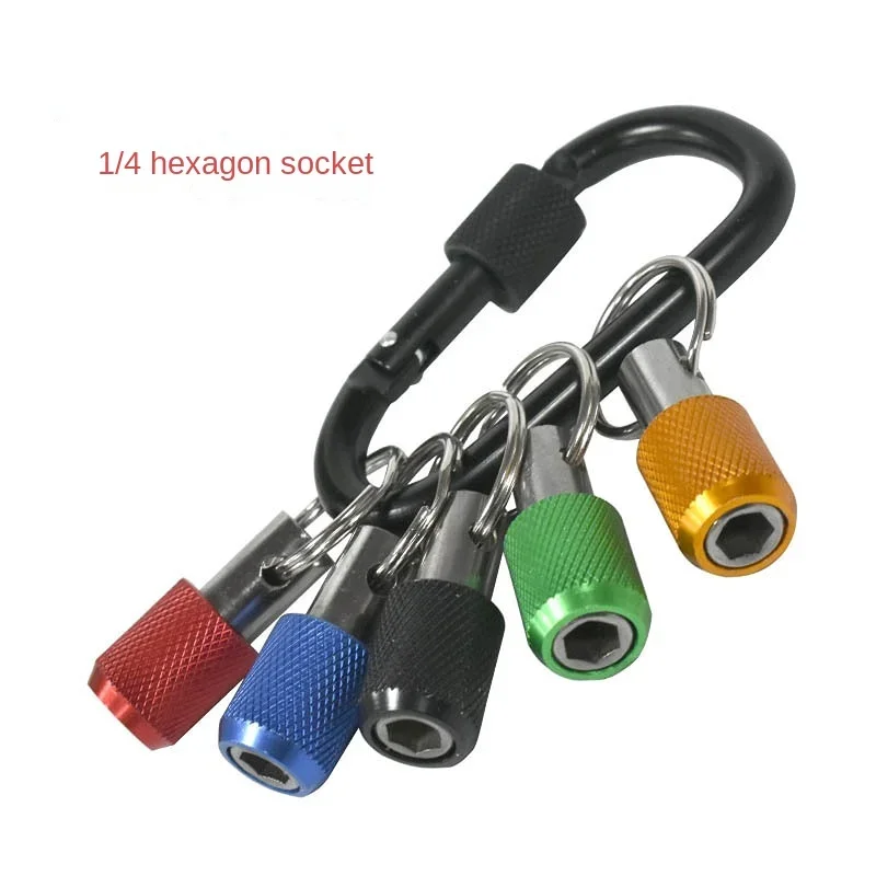 1pcs 1/4inch Hex Shank Screwdriver Bits Holder Extension Bar Drill Screw Adapter Quick Release Keychain Easy Change Repair Tools