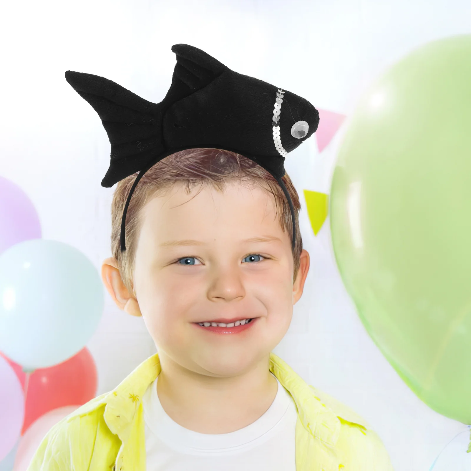 Goldfish Headband for Kids Ocean Themed Party Accessory 3D Fish Shaped Hair Hoop Festival Costume Performance Creative