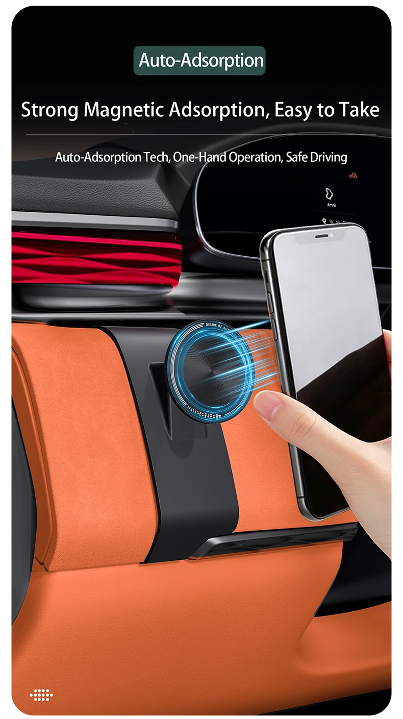 Magnetischer Telefonhalter für ZEEKR 7X 2026-2024, Armaturenbrett auf der Fahrerseite, Clip-Montage, Telefonhalterung, Auto-Innenzubehör – Detail 9