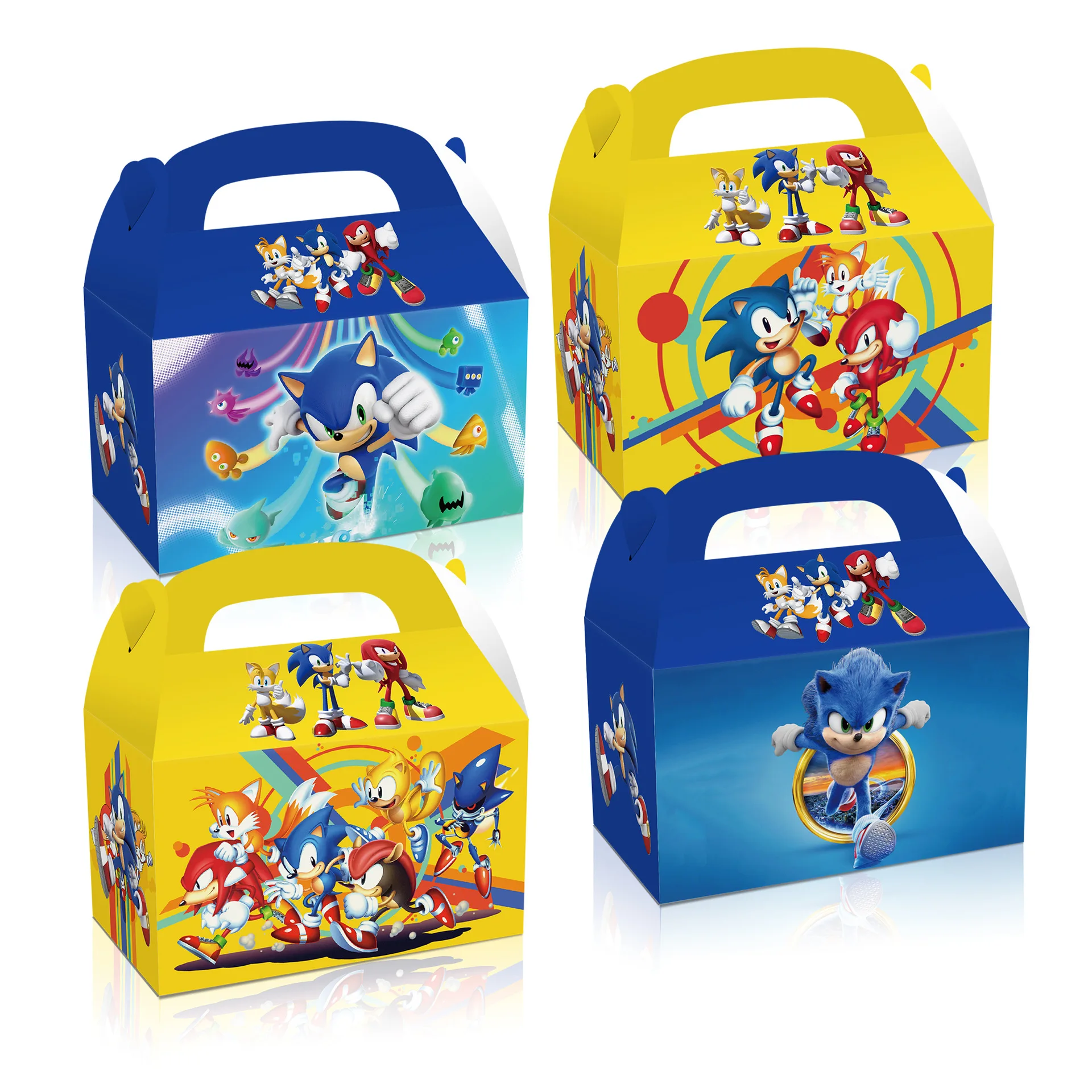 Sonic the Hedgehog Gift Bags, Cartoon Candy Box, Caixa de papel portátil, Embalagem, Presentes engraçados, Jogo, Anime, Birthday Party Supplies