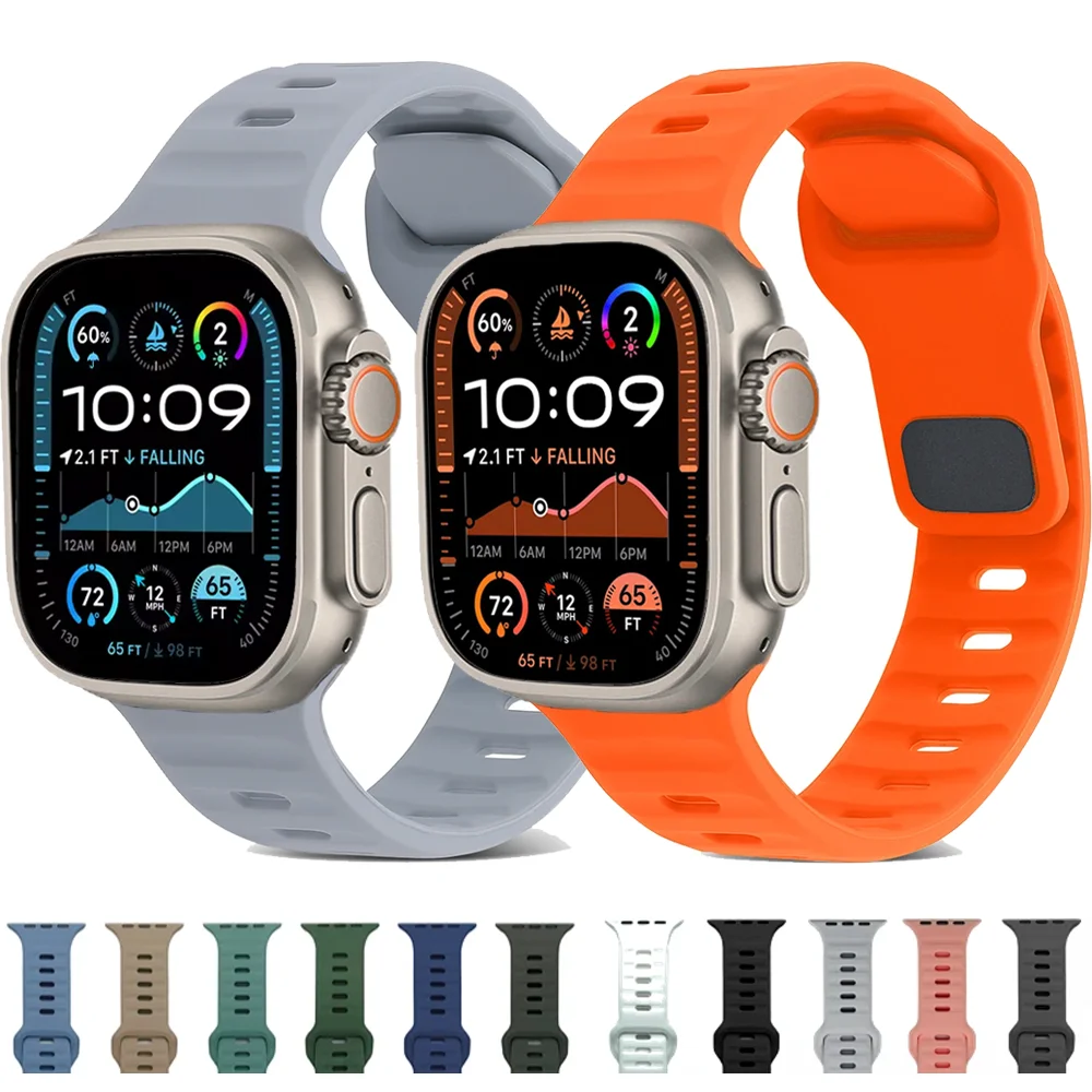Silikonarmband für Apple Watch Band 49 mm 45 mm 44 mm 41 mm 40 mm 46 mm 42 mm Armband Correa iWatch UItra 2/1 10 9 8 7 6 5 4 SE Gürtel