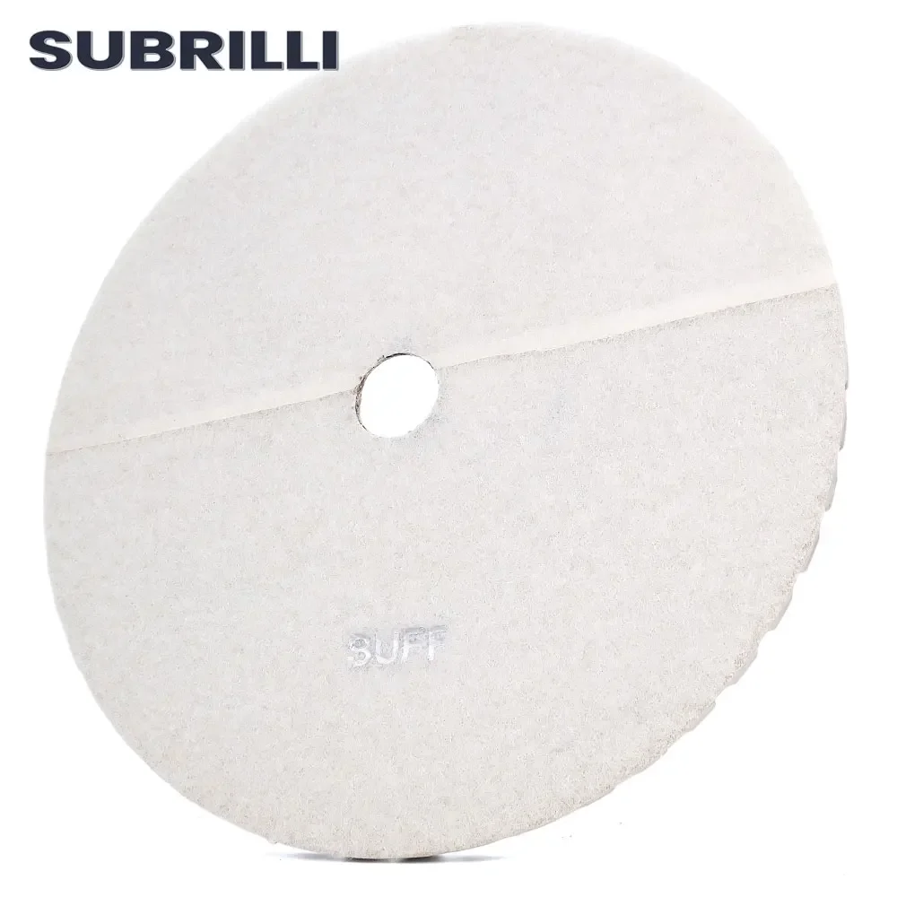 SUBRILLI 10 "بوصة الراتنج السندات عجلة تلميع الماس الأبيض لوحة تلميع الرطب D250mm حجر الجرانيت الرخام الخرسانة برتقالي القرص