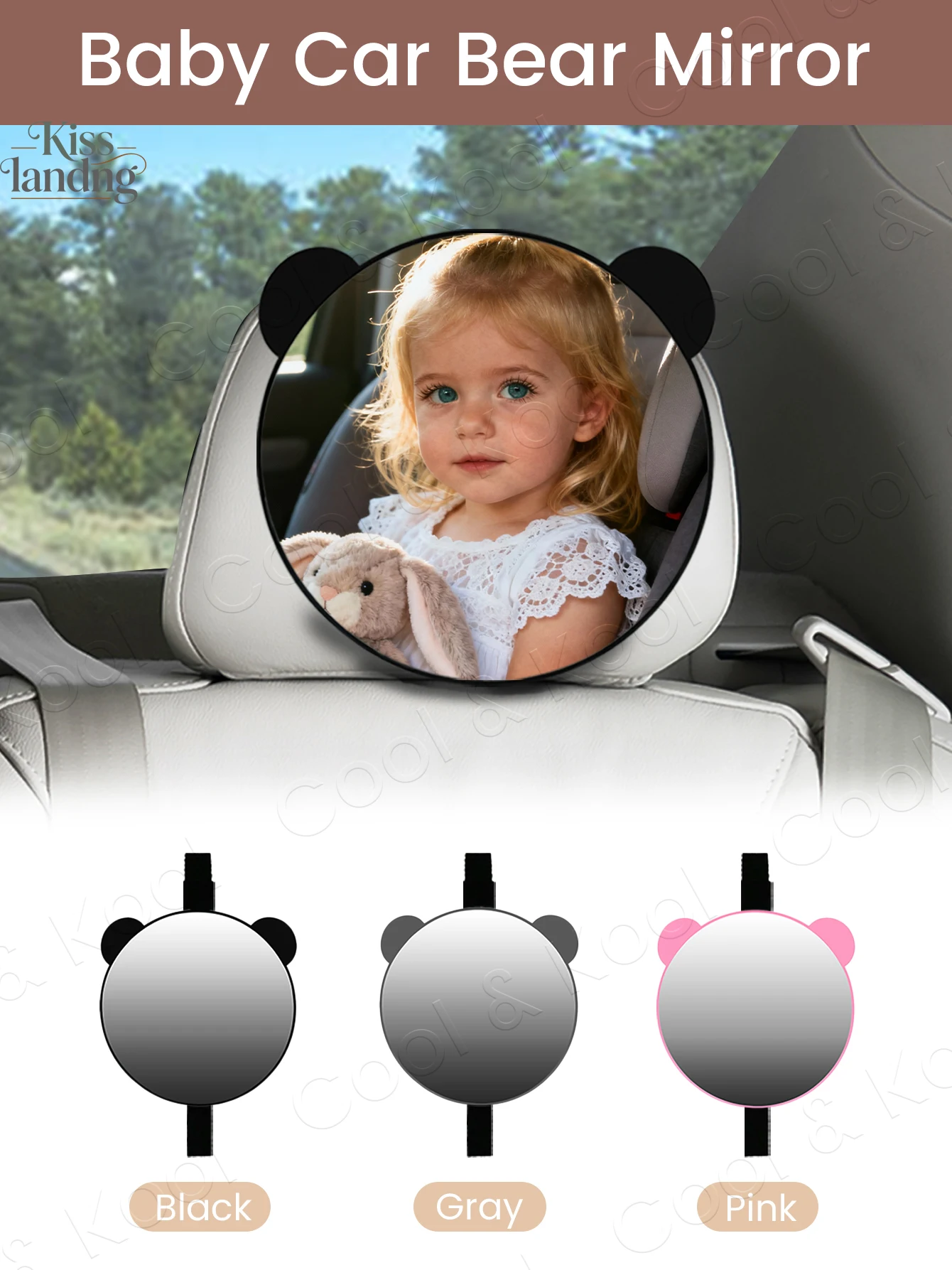 Round Baby Car Mirror with Wide-View, Shatterproof for Safe Monitoring of Your Rear-Facing Baby